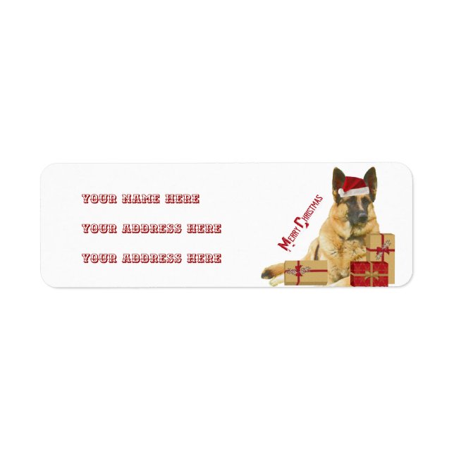Gorgeous German Shepherd Holiday Address Labels (Front)