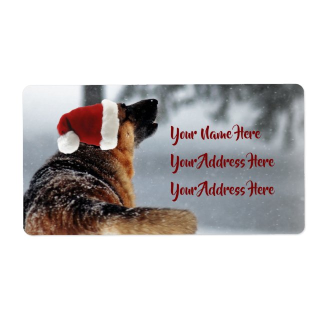 Gorgeous German Shepherd Holiday Shipping Labels (Front)