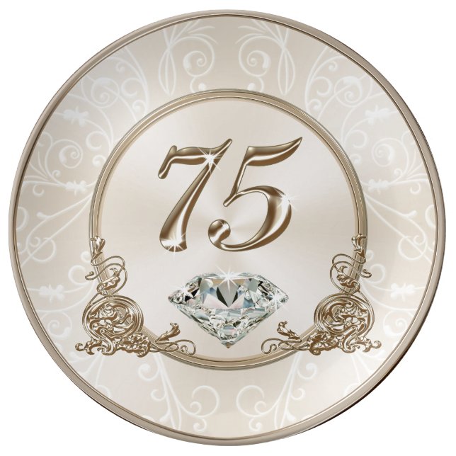 Gorgeous Gifts for 75 Year Old Woman, 75 Plate (Front)