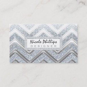 Gorgeous Glam Silver & White Dreamy Business Card