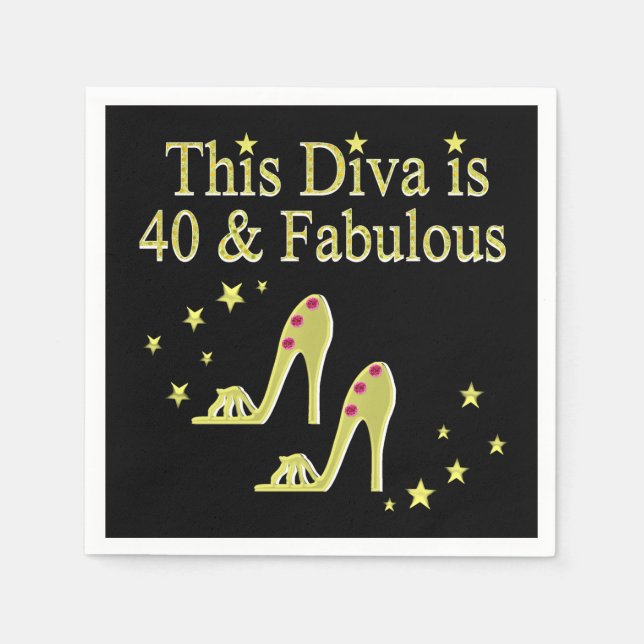 GORGEOUS GOLD 40 AND FABULOUS DESIGN NAPKIN (Front)
