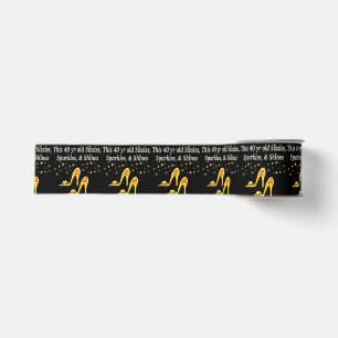 GORGEOUS GOLD 40TH SHOE QUEEN GROSGRAIN RIBBON