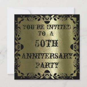 Gorgeous Gold 50th Anniversary Party Invitation