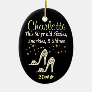 GORGEOUS GOLD 50TH BIRTHDAY DATED ORNAMENT