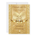Gorgeous Gold 50th Wedding Anniversary Invitations