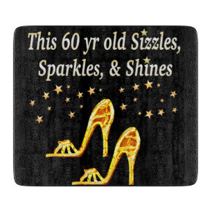GORGEOUS GOLD 60TH BIRTHDAY CUTTING BOARD