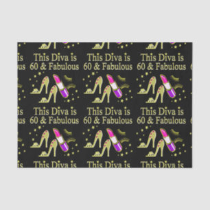 GORGEOUS GOLD 60TH BIRTHDAY HIGH HEEL DESIGN TISSUE PAPER