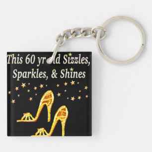 GORGEOUS GOLD 60TH BIRTHDAY KEY RING