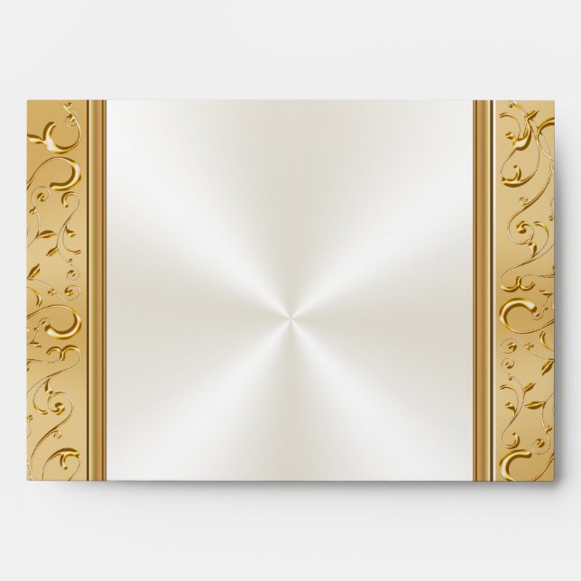 Gorgeous Gold and White Envelopes, Personalised Envelope (Front)