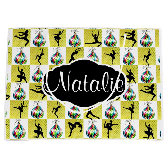 GORGEOUS GOLD CUSTOM BALLERINA GIFT BAG (Front)