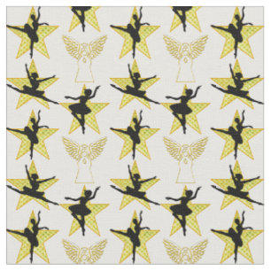GORGEOUS GOLD DANCER CHRISTMAS DESIGN FABRIC