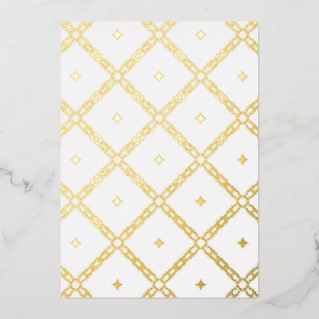 Gorgeous gold foil lattice work holiday cards (Front)