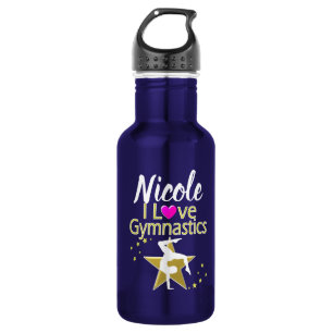 GORGEOUS  GOLD I LOVE GYMNASTICS DESIGN 532 ML WATER BOTTLE