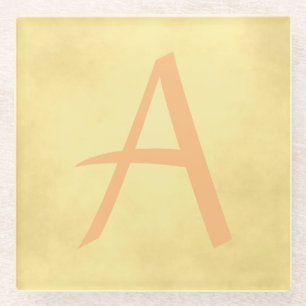 Gorgeous Gold Monogram Glass Coaster