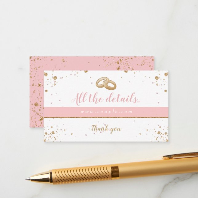 Gorgeous - Gold Pink COLLECTION A All the details  Enclosure Card (Front/Back In Situ)