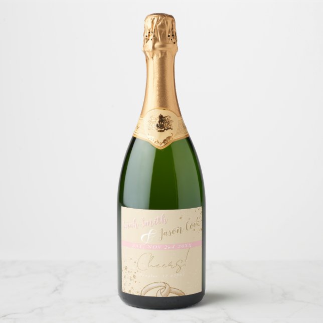 Gorgeous - Gold Pink  Sparkling Wine Label (Front)