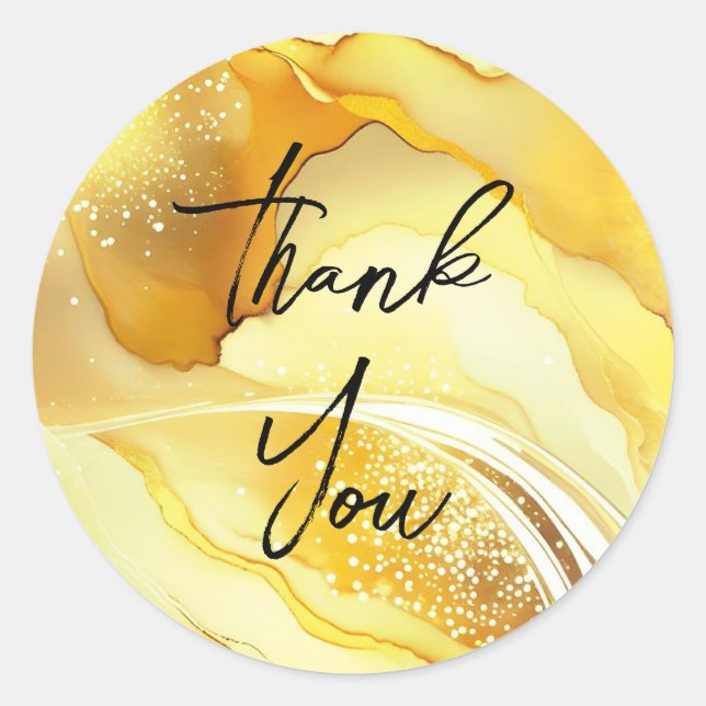 Gorgeous gold thank you stickers (Front)