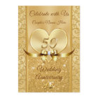 Gorgeous, Golden Wedding Anniversary Invitations, 