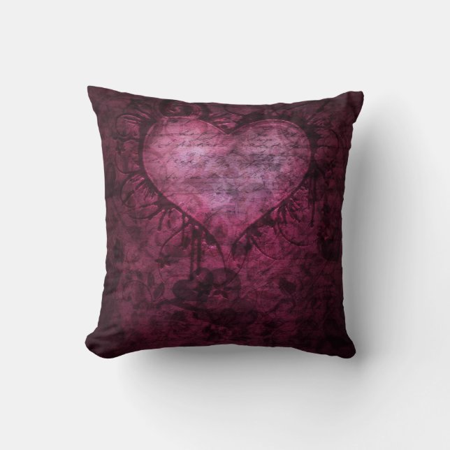 Gorgeous Gothic Grunge Heart  Pillow (Front)