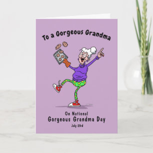 Gorgeous Grandma Day July 23 Granny Baking Cookies Holiday Card