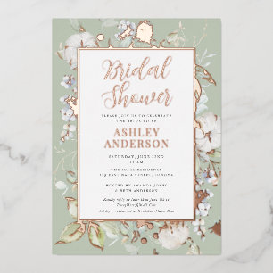 Gorgeous Green Botanical Bridal Shower Rose Gold 