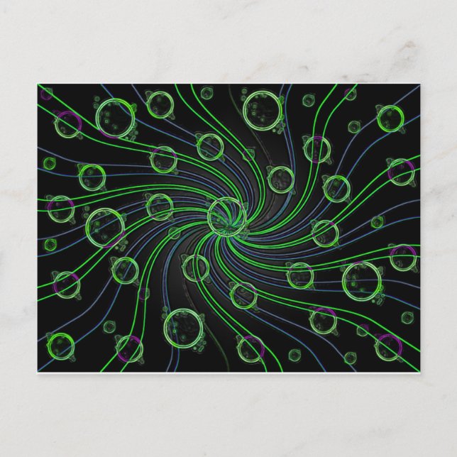 GORGEOUS GREEN BUBBLES POSTCARD (Front)