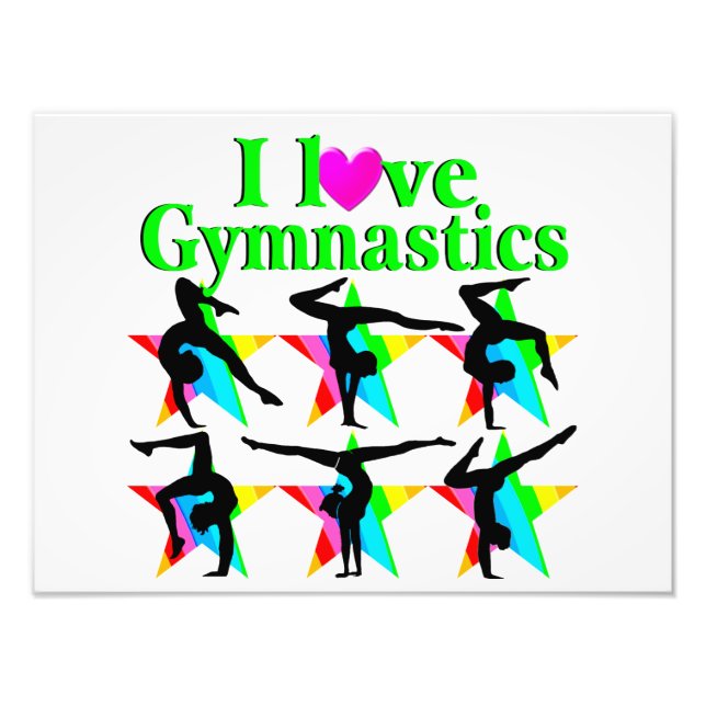 GORGEOUS GREEN I LOVE GYMNASTICS DESIGN PHOTO PRINT (Front)