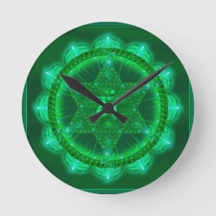 Gorgeous Green Mandala to Keep Healthy Vibe Time Round Clock