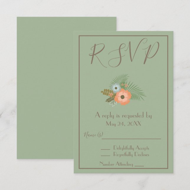 Gorgeous Green  RSVP Invitation (Front/Back)