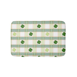 Gorgeous Green Shamrock Plaid Bath Mat
