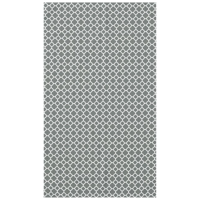 Gorgeous Grey Moroccan Quatrefoil Pattern Tablecloth (Front)
