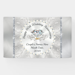 Gorgeous Happy 60th Wedding Anniversary Banner