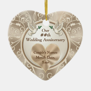 Gorgeous Heart, Wedding Anniversary Ornaments
