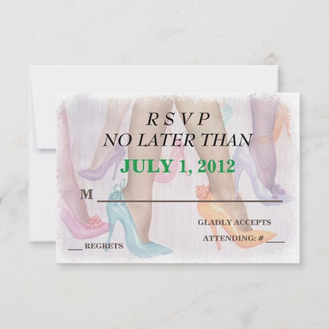 GORGEOUS HI HEELS CUSTOMIZABLE RSVP CARDS (Front)