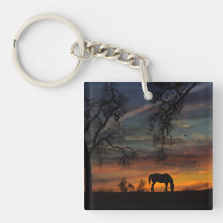 Gorgeous Horse in Southwestern Sunrise Keychain