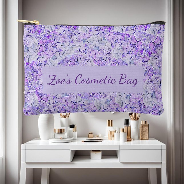 Gorgeous hydrangea pattern in lavender, floral  accessory pouch (Creator Uploaded)