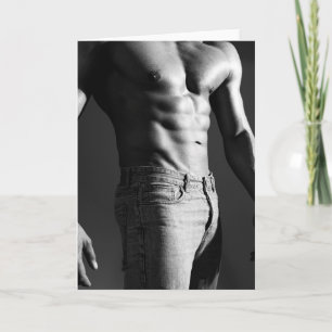 Gorgeous in Grey Hot Guy Greetings Card