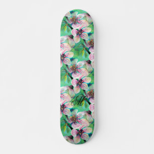 Gorgeous Japanese Sakura Cherry Tree Monogram Skateboard