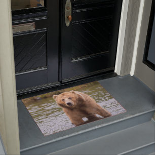 Gorgeous kodiak brown bear doormat