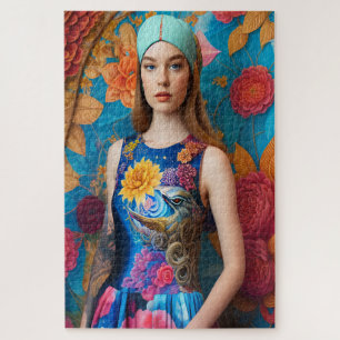 Gorgeous lady with tattoo jigsaw puzzle