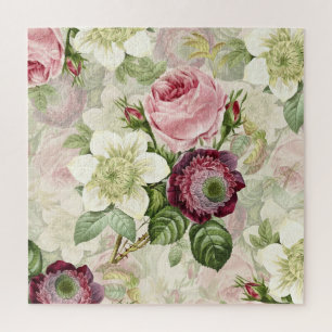 Gorgeous Larges Roses Vintage Floral Jigsaw Puzzle