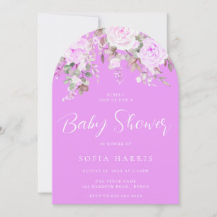 Gorgeous Lavender & Violet Baby Shower Invitation