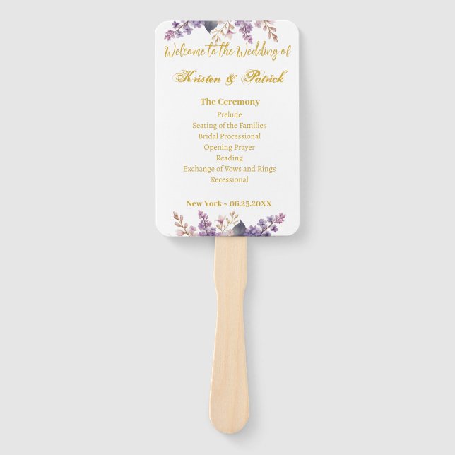 Gorgeous Lilac and Lavender Vineyard  Hand Fan (Front)