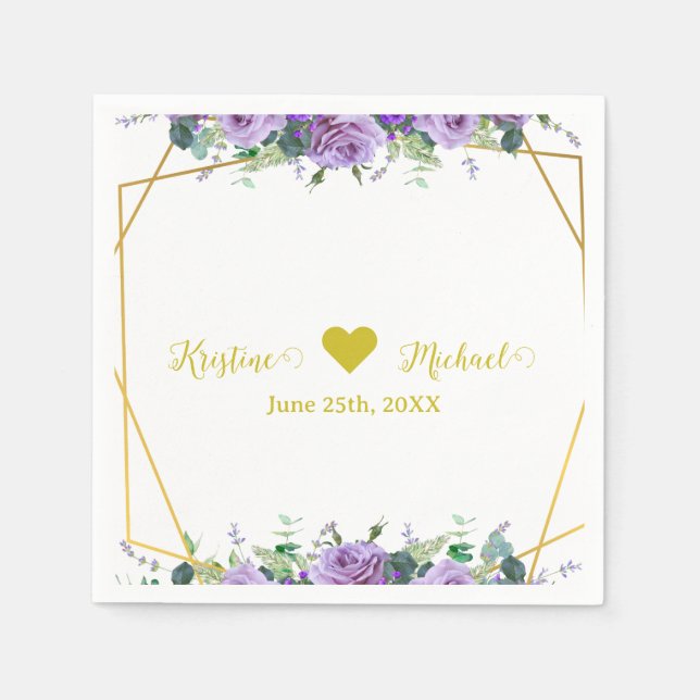 Gorgeous Lilac and Lavender Vineyard Napkin (Front)