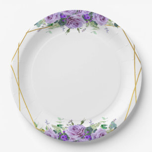 Gorgeous lilac and Lavender Vineyard Paper Plate