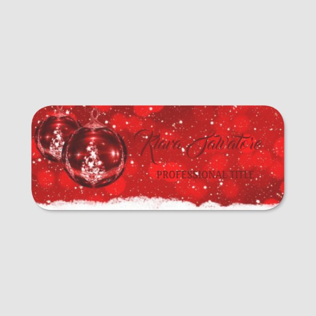 Gorgeous Magnificent Christmas  Name Tag (Front)