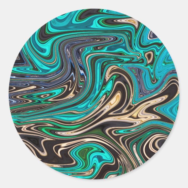 Gorgeous Marble Style - Paradise Classic Round Sticker (Front)