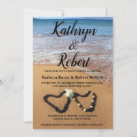Gorgeous Maui Lei & Beach Wedding Invitation