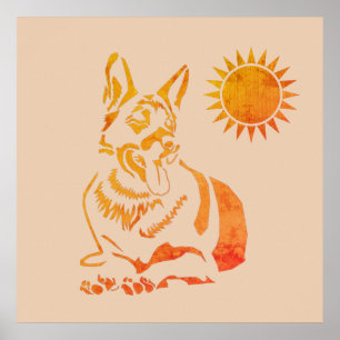 Gorgeous Minimalist German Shepherd Poster