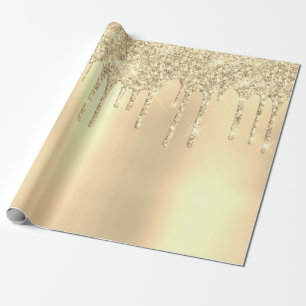 Gorgeous modern gold glitter drips wrapping paper